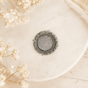 Base Cabochon Prata 20mmx20mm