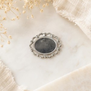 Base Cabochon Prata 20mmx30mm