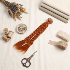 Cabelo para Bonecas Trança 25cm - Ruivo