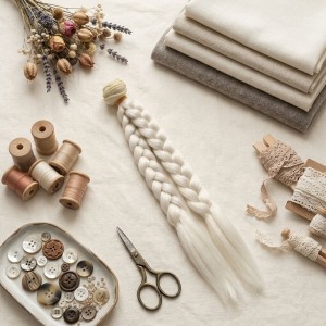 Cabelo para Bonecas Trança 25cm - Branco