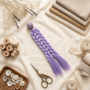 Cabelo para Bonecas Trança 25cm - Lilás
