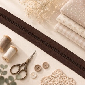 Fecho Zip 6 mm - 2 metros – Castanho Escuro - Outlet