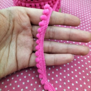 Fita Mini Pompom 1cm – Rosa