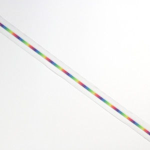Fecho Zip Dentes Plástico 6 mm a metro Branco e Arco-Iris