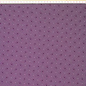Tecido de Algodão Poppy com Xadrez Quadrados Brancos em Fundo Roxo Violeta