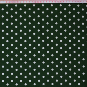 Tecido de Algodão Poppy com Pintas Brancas de 8mm em Fundo Verde Escuro
