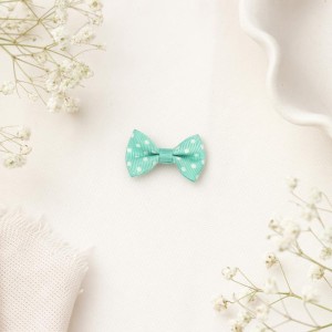 Laço Menta Pintas Brancas 3,5cm