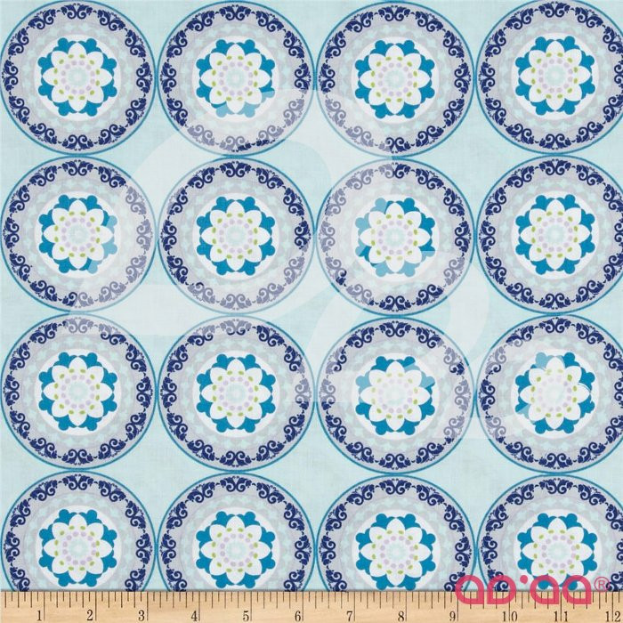 Silk Road Decorative Circles Aqua/Multi 